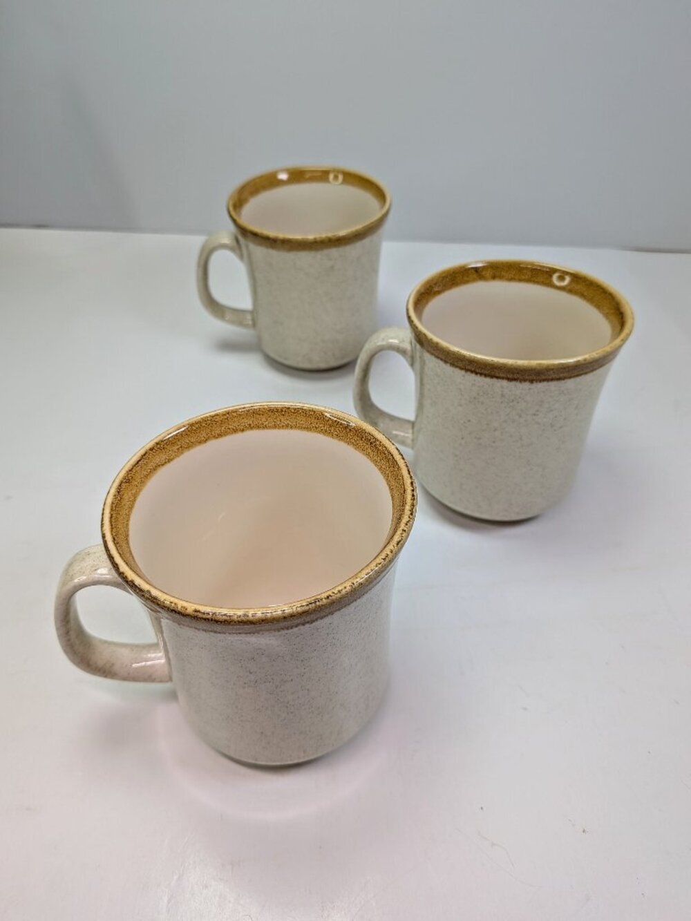 Mikasa Stone Manor Coffee Mugs Set of 3 Vintage F5800 Brown Earth Stoneware